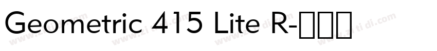 Geometric 415 Lite R字体转换